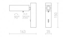 FADO I ścienna czarna  230V LED 3W 45°  4000K