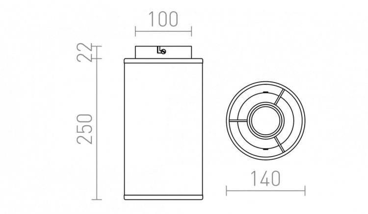 TACO sufitowa czarna chrom 230V E27 15W