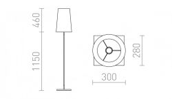 LULU podłogowa biała/czarna chrom 230V E27 28W