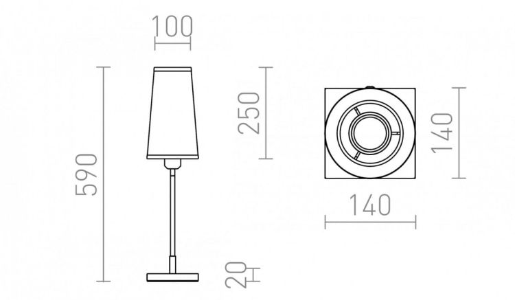 LULU stołowa biała/czarna chrom 230V E27 28W