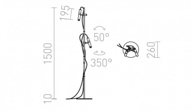 VIPER FL  czarna chrom 230V LED 2x3W 60°  3000K