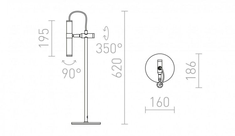 VIPER TL  czarna chrom 230V LED 3W 60°  3000K