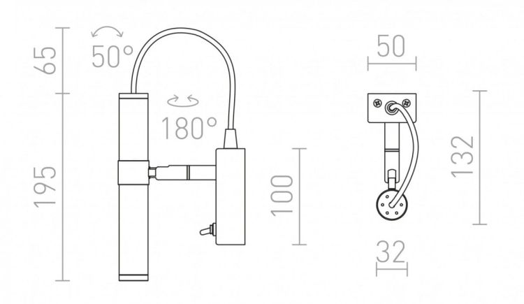 VIPER WL  czarna chrom 230V LED 3W 60°  3000K