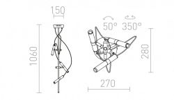 VIPER III sufitowa czarna chrom 230V LED 3x3W 60°  3000K