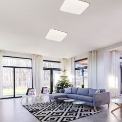 SEMPRE SQ 63 sufitowa z czujnikiem akryl mleczny 230V LED 76W 3000K
