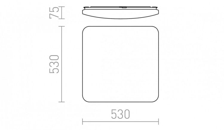 SEMPRE SQ 53 sufitowa z czujnikiem akryl mleczny 230V LED 56W 3000K
