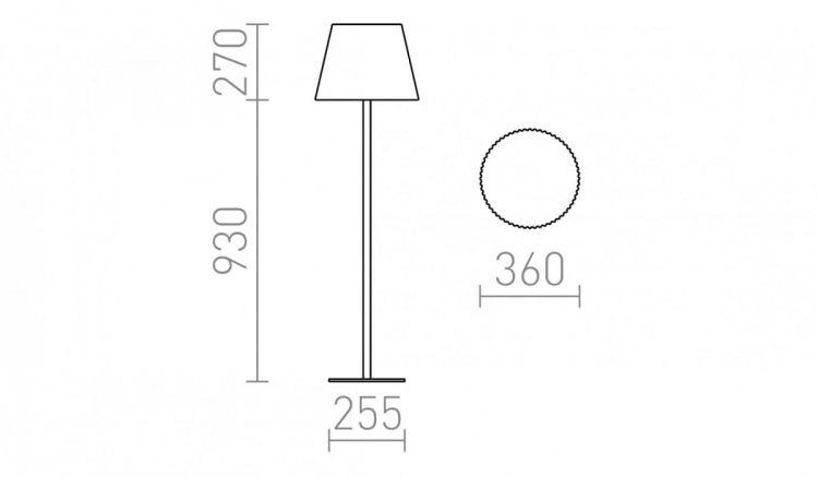 BOSANOVA 120 podłogowa antracyt PE satynowy 230V E27 25W IP65