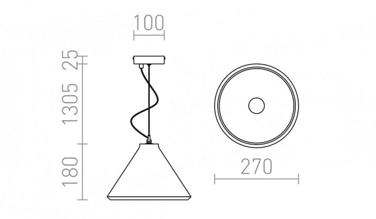 RADICAL wisząca  beton 230V E27 28W