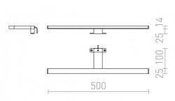 BALEA 500 na szafkę  chrom 230V LED 7W 120° IP44  3000K