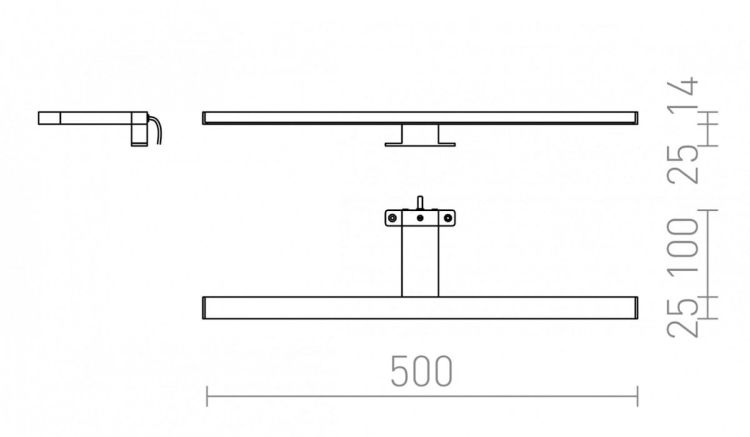 BALEA 500 na szafkę  chrom 230V LED 7W 120° IP44  3000K
