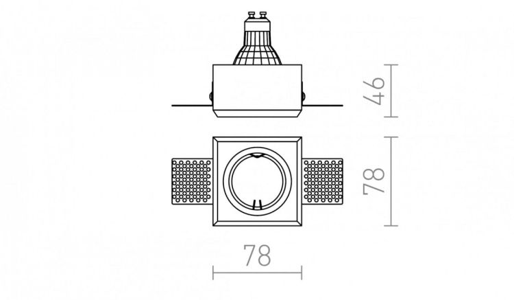 QUO R wpuszczana  gipsowa 230V GU10 35W