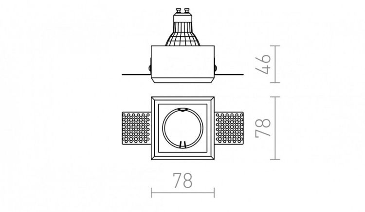 QUO SQ I wpuszczana  gipsowa 230V GU10 35W