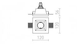 DAG SQ wpuszczana  gipsowa 230V GU10 35W
