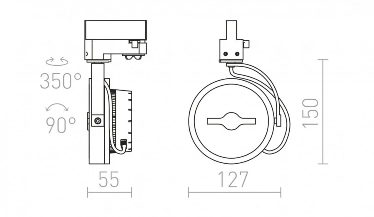KELLY LED do szyny  3-faz biała  230V LED 12W 24°  3000K