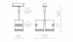 BEEBA II do szyny  1-faz biała  230V GU10 2x35W