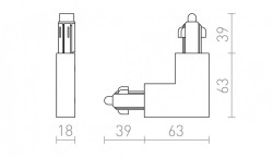 1F L łącznik wewnętrzny biała  230V