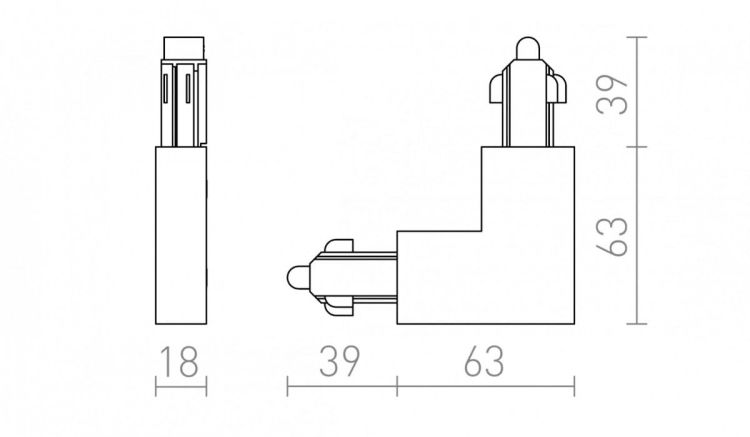1F L łącznik zewnętrzny biała  230V