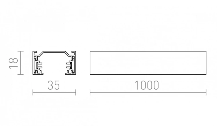 1F 1m szyna biała  230V
