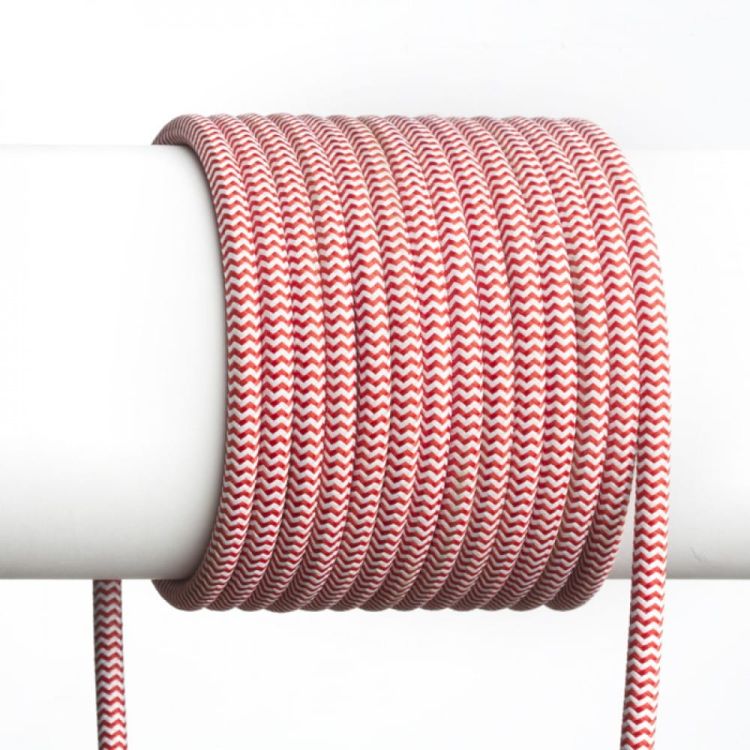 FIT 3x0,75 kabel tekstylny 1 mb czerwona/biała