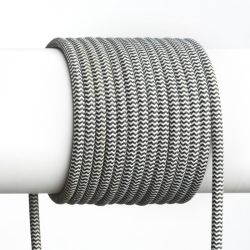FIT 3x0,75 kabel tekstylny 1 mb czarna/biała