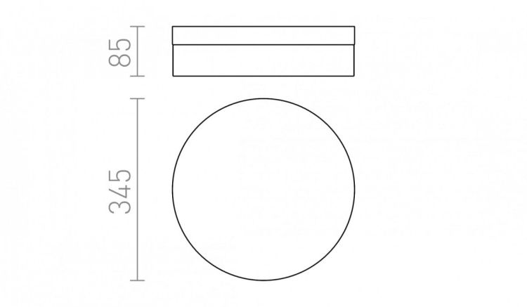 AWE 33 sufitowa  nikiel mat 230V LED 21W IP44  3000K