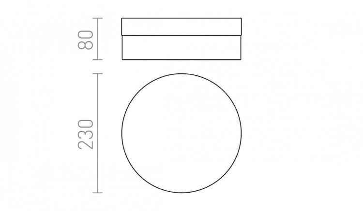 AWE 23 sufitowa  nikiel mat 230V LED 14W IP44  3000K