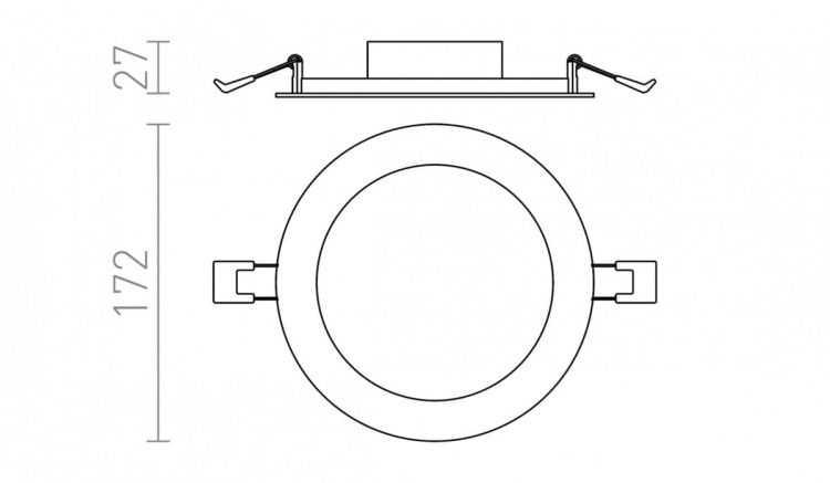 SLENDER R 17 wpuszczana  czarny chrom 230V LED 12W  3000K
