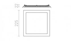 SLENDER SQ 22 wpuszczana  chrom 230V LED 18W  3000K