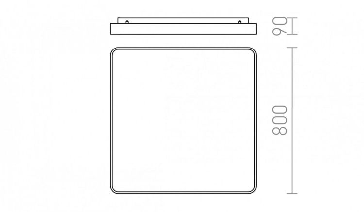 MENSA SQ 80 sufitowa  aluminium szczotkowane 230V LED 138W  3000K