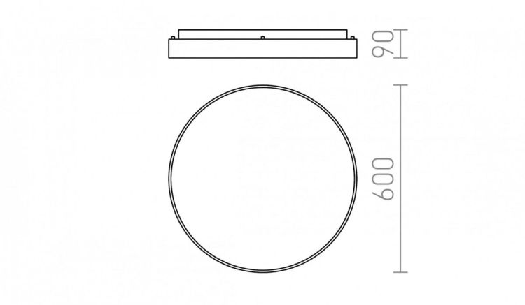 MENSA R 60 sufitowa  aluminium szczotkowane 230V LED 60W  3000K