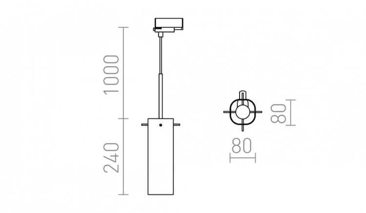 GIFT do szyny  3-faz  szkło przezroczyste 230V E14 42W