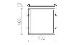 STRUCTURAL LED 40x40 wpuszczana biała  230V LED 40W  3000K