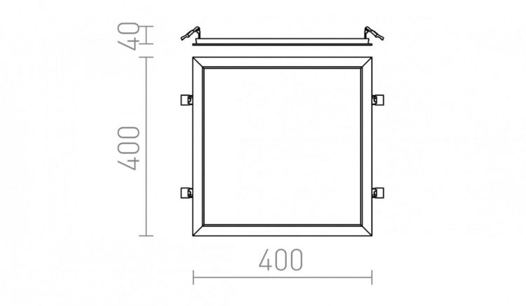 STRUCTURAL LED 40x40 wpuszczana biała  230V LED 40W  3000K