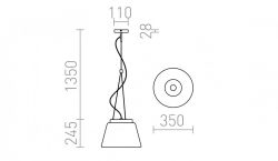 CORONA wisząca  szkło chromowane 230V E27 42W