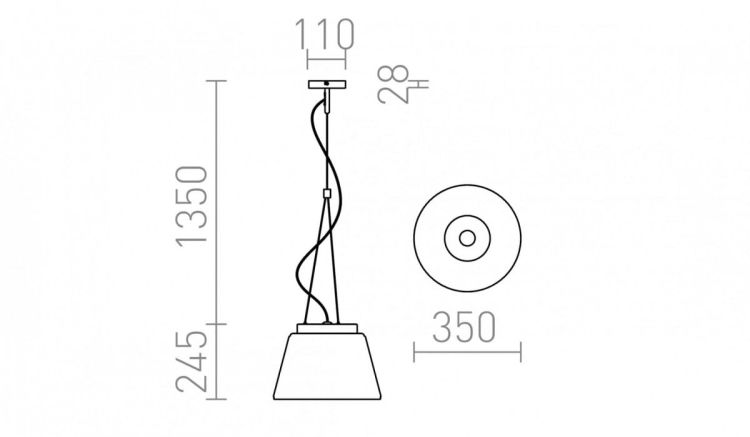 CORONA wisząca  szkło chromowane 230V E27 42W