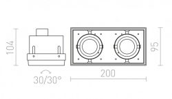 ELECTRA II  czarna  230V GU10 2x50W