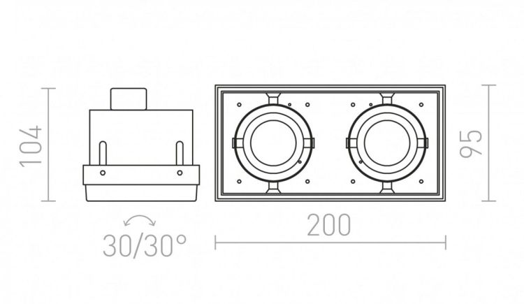 ELECTRA II  czarna  230V GU10 2x50W
