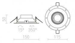 IPSO R frameless  biała  230V GU10 50W