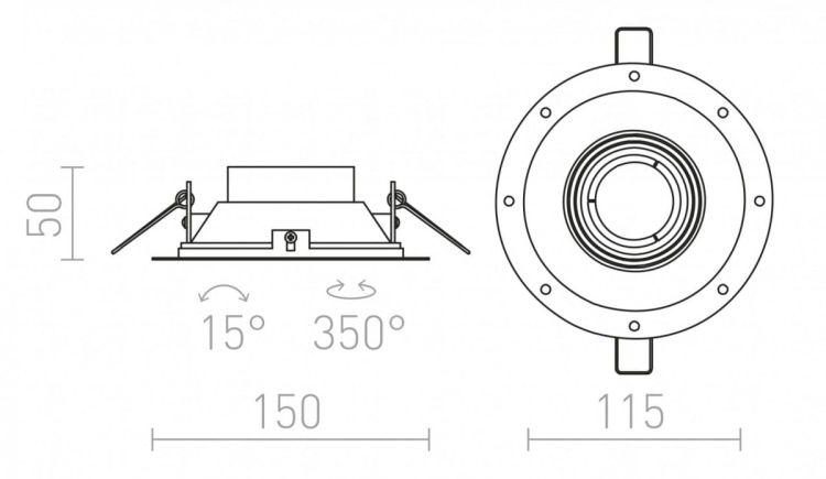 IPSO R frameless  biała  230V GU10 50W