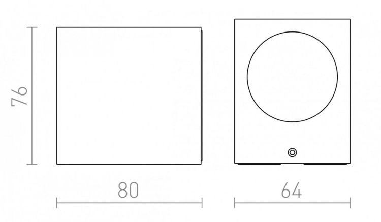 KUBI I  antracyt  230V LED 3W 56° IP54  3000K