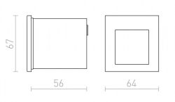 TESS SQ wpuszczana antracyt  230V LED 3W IP54  3000K