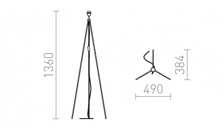 NYC TRIPOD stojak podłogowa  chrom 230V E27 42W
