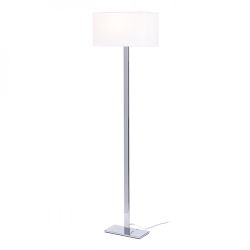 PLAZA podłogowa biała chrom 230V E27 42W