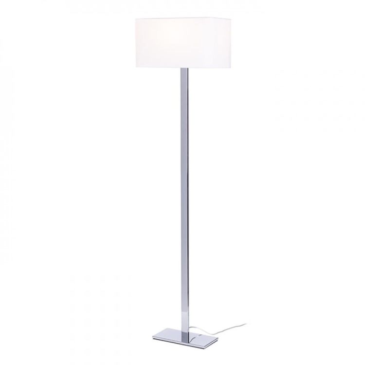 PLAZA podłogowa biała chrom 230V E27 42W