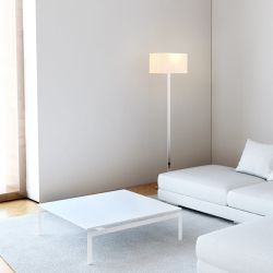 PLAZA podłogowa biała chrom 230V E27 42W