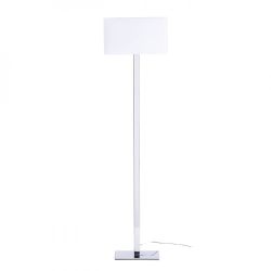 PLAZA podłogowa biała chrom 230V E27 42W