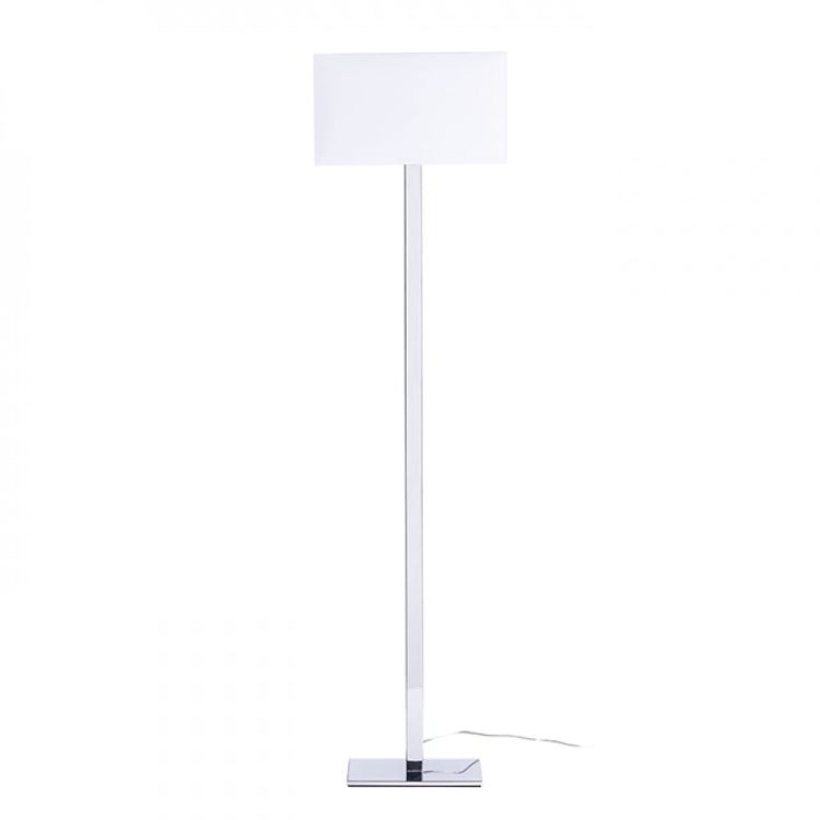 PLAZA podłogowa biała chrom 230V E27 42W