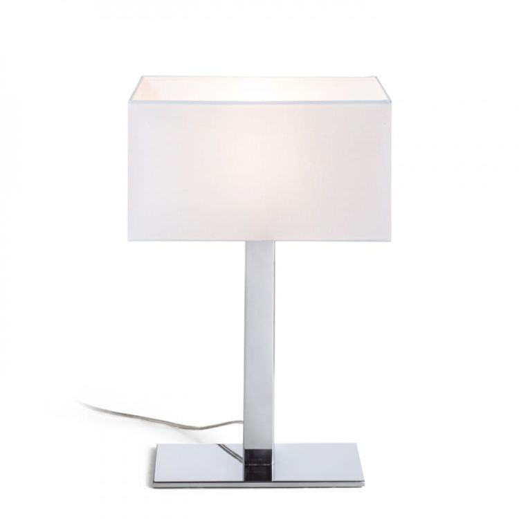 PLAZA M stołowa biała chrom 230V E27 42W