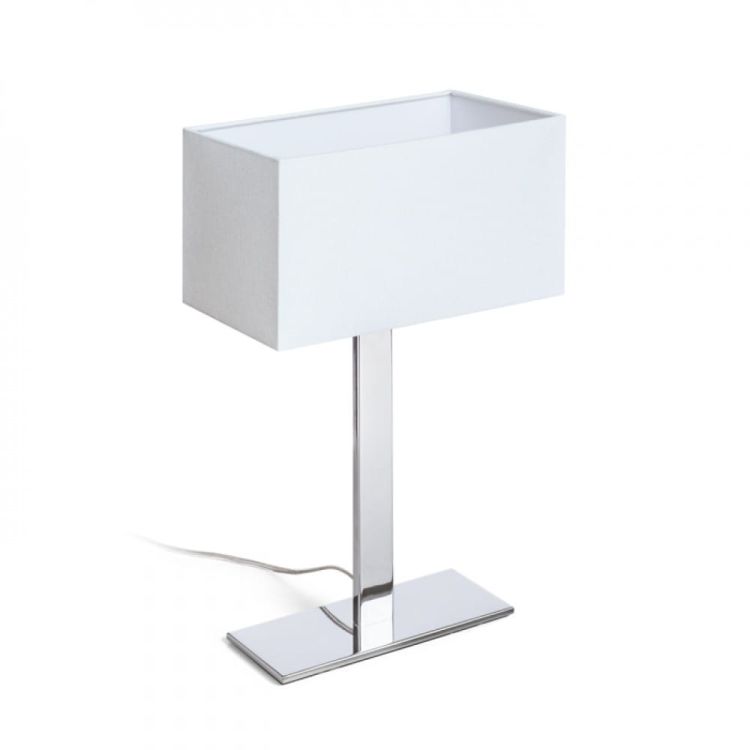 PLAZA M stołowa biała chrom 230V E27 42W