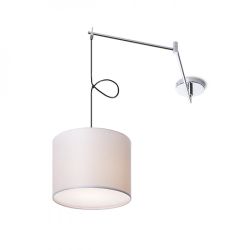 BROADWAY wisząca z ramianiem biała chrom 230V E27 42W